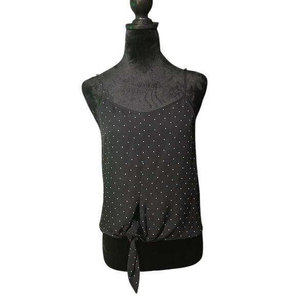 Jenni Kayne Polka Dot Black Tank Top XS - Picture 1 of 5
